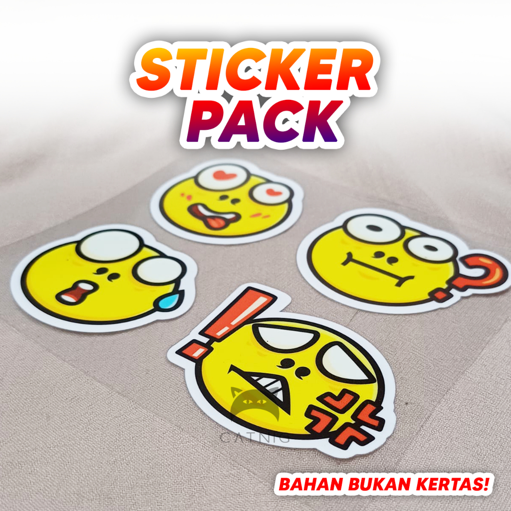 

CATNIG Sticker Pack Emoticon Sticker Timbul UV DTF Tahan air dan panas