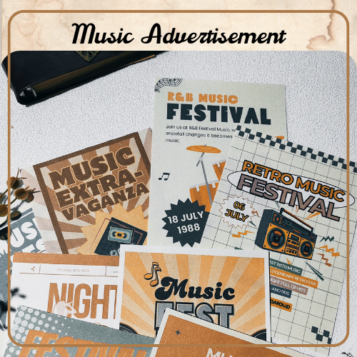 

[10 LEMBAR] Retro Music Advertisement / iklan musik / poster musik vintage