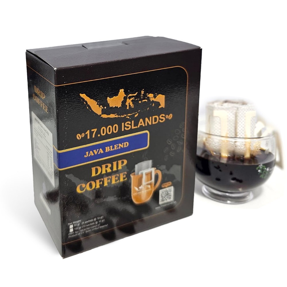 

17000 Islands Drip Bag Coffee Kopi Drip Java Blend – 10 Sachets