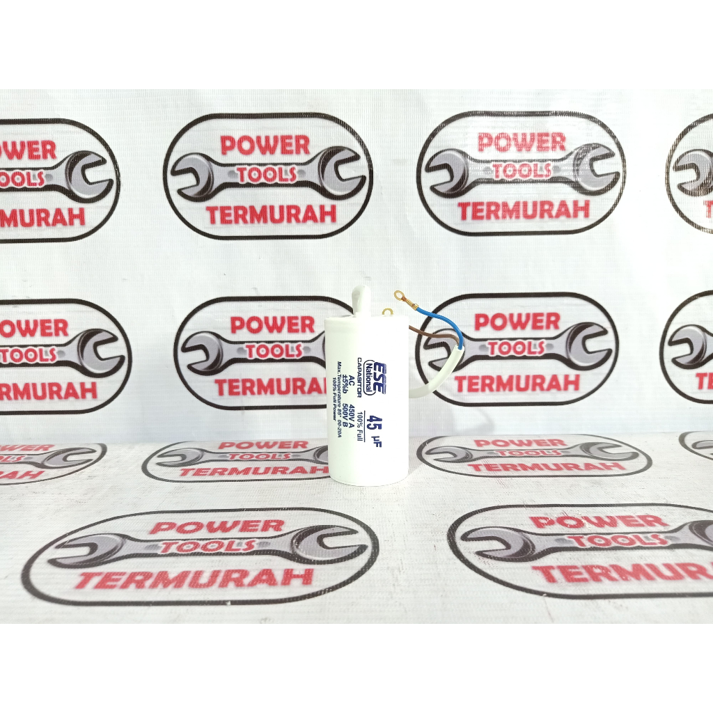 National Ese Kapasitor Bulat Pompa Air 45uf - 450V Capasitor Kabel 45 UF