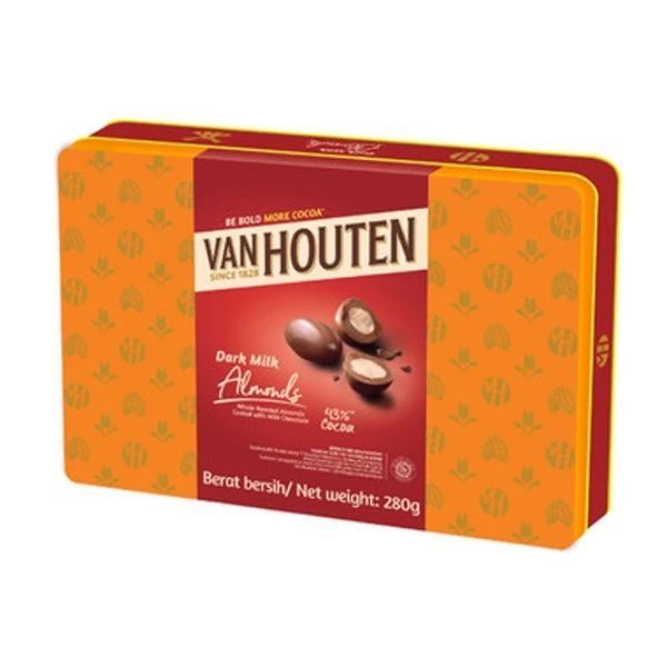 

Van Houten Dark Chocolate Kaleng 280gr Almond