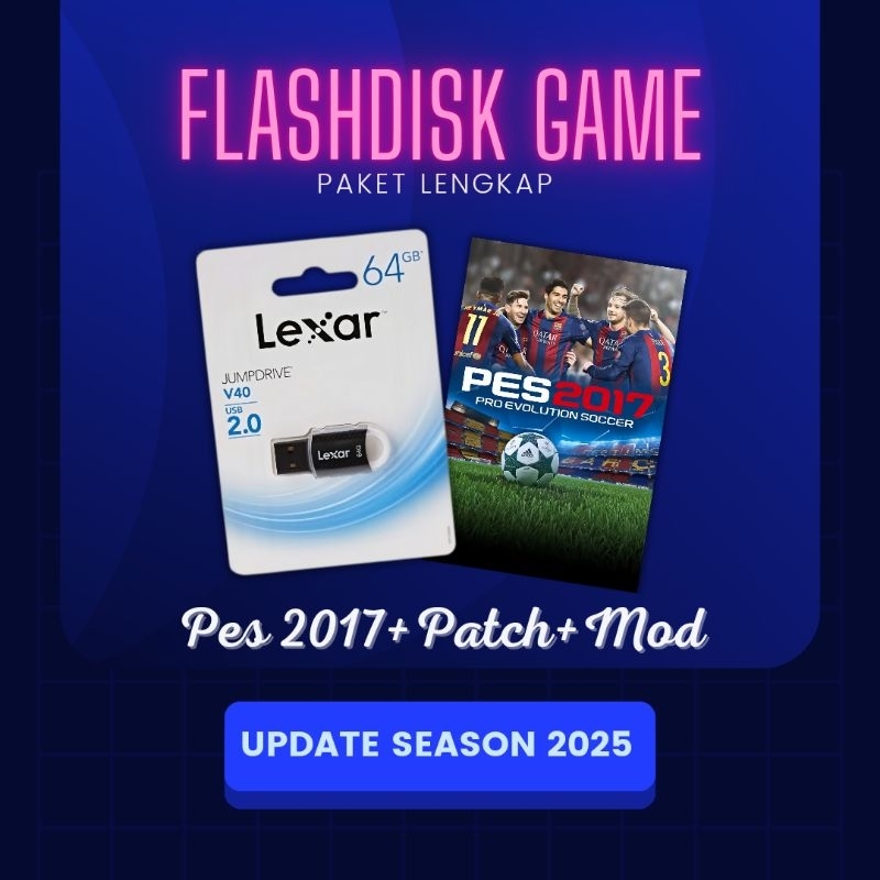 Flashdisk Pes 2017 pc game full update patch 2025 Lengkap Tinggal colok langsung main
