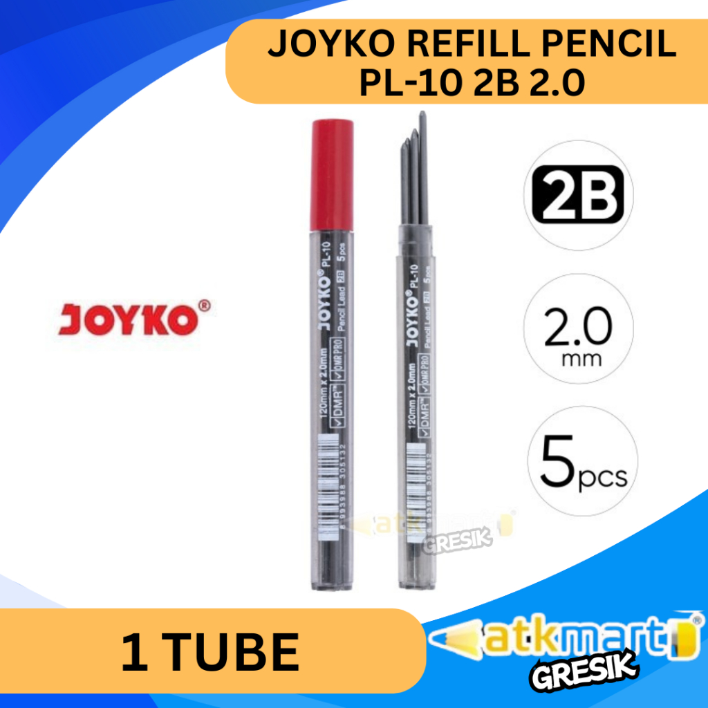 

JOYKO REFILL PENCIL PL-10 2B / JOYKO ISI PENSIL BESAR / REFILL PENSIL MEKANIK / ISI PENSIL UK. 2 MM