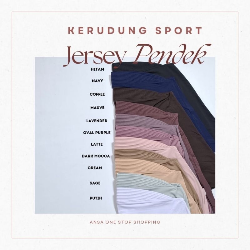 [TOKO ANDA] Hijab Sport Pendek - Jersey Pendek
