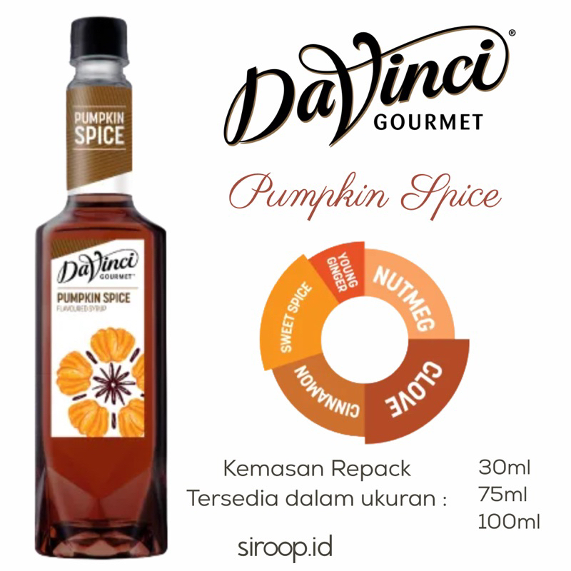 

Davinci Pumpkin Spice Syrup Flavour Repack (30ml,75ml,100ml)