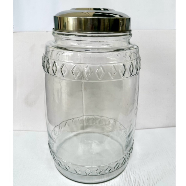 Toples kaca besar 15 liter Yunani 1 tutup stainless