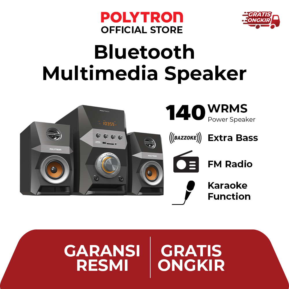 POLYTRON Bluetooth Speaker Multimedia Karaoke PMA 9522 /B