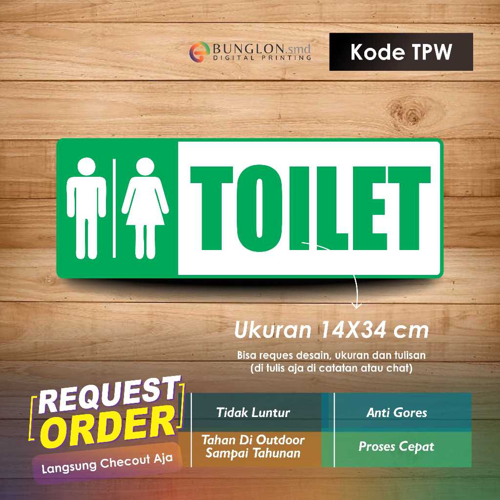 

STIKER TOILET + LAMINASI KODE TPW PUTIH HIJAU