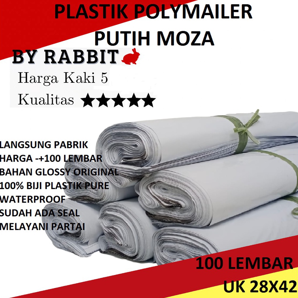 

KODE JDFYS 28x42 Kantong Plastik Polymailer Amplop Packing Online Putih MOZA