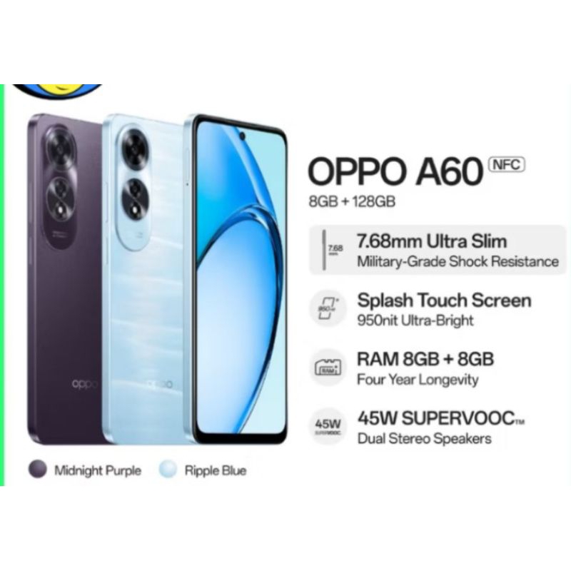 OPPO A60 smartphone garansi resmi