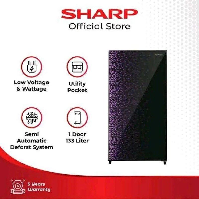 KULKAS / LEMARI ES SHARP SJX185MGGB / SJX185 / SJX-185 (1 PINTU / 166 LITER) GARANSI RESMI