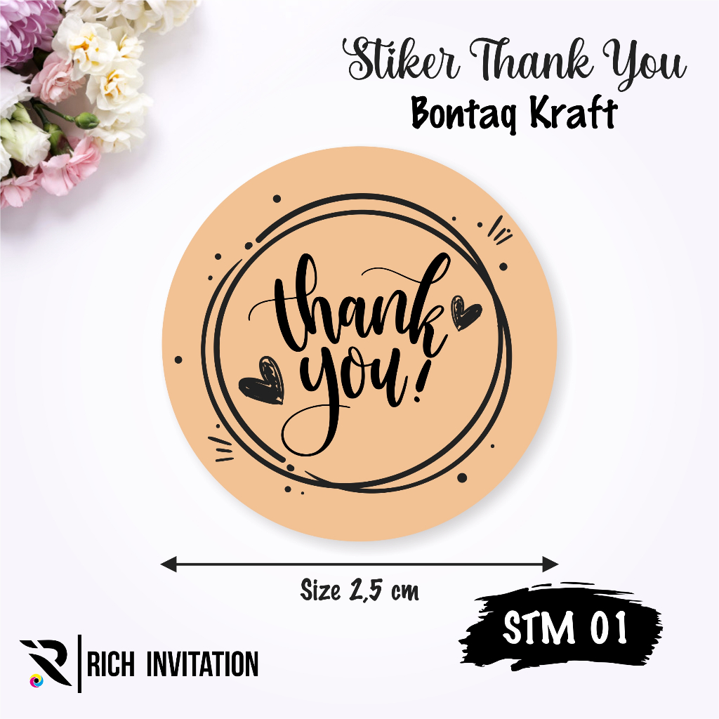 

STIKER THANK YOU KRAFT COKLAT MURAH - STM 01