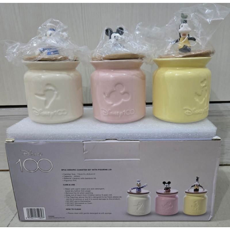 Disney 100 Ceramic Canister Set with Figurine Lid