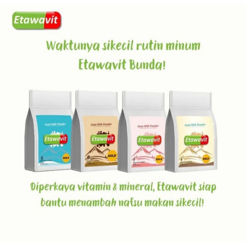 

ETAWAVIT GOLD 500 gr - Kemasan Praktis Penambah Nafsu Makan Anak