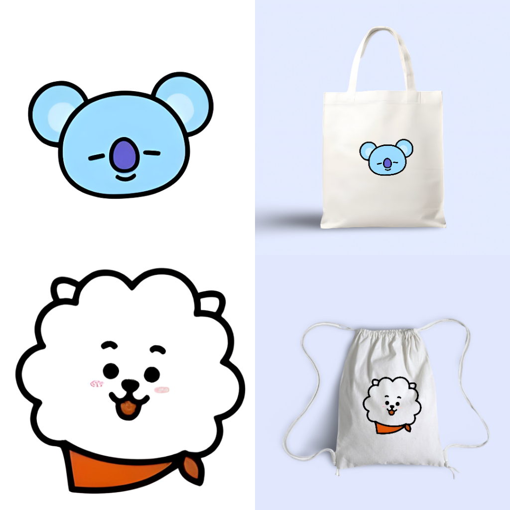 TAS TOTEBAG KANVAS RESLETING BTS ORI K-POP WANITA TAS RAJUT
