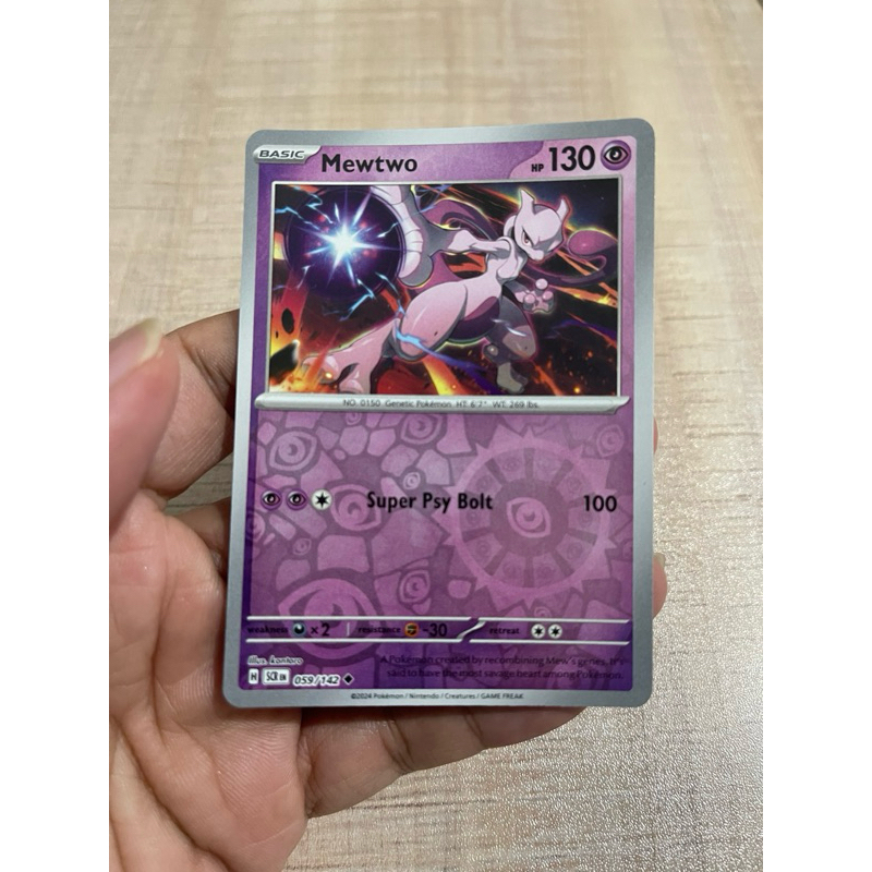 Kartu pokemon original reverse holo mewtwo 059/142