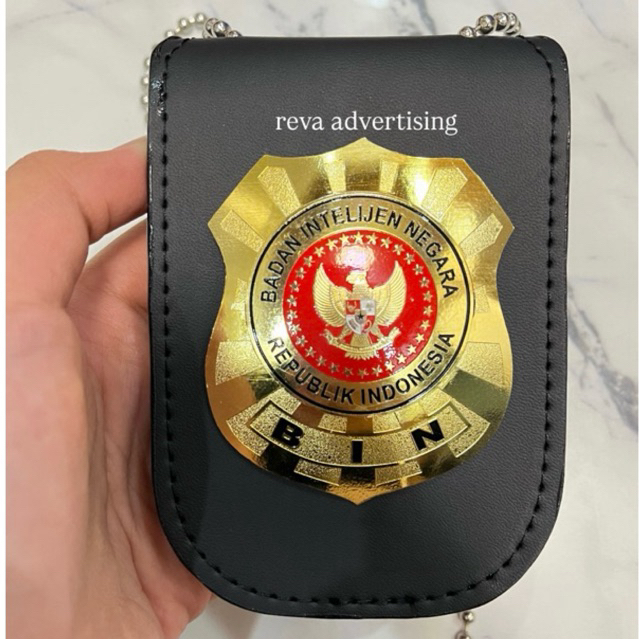 kalung dompet KTA BIN MERAH (glossy & doff) | BADAN INTELIJEN NEGARA MERAH
