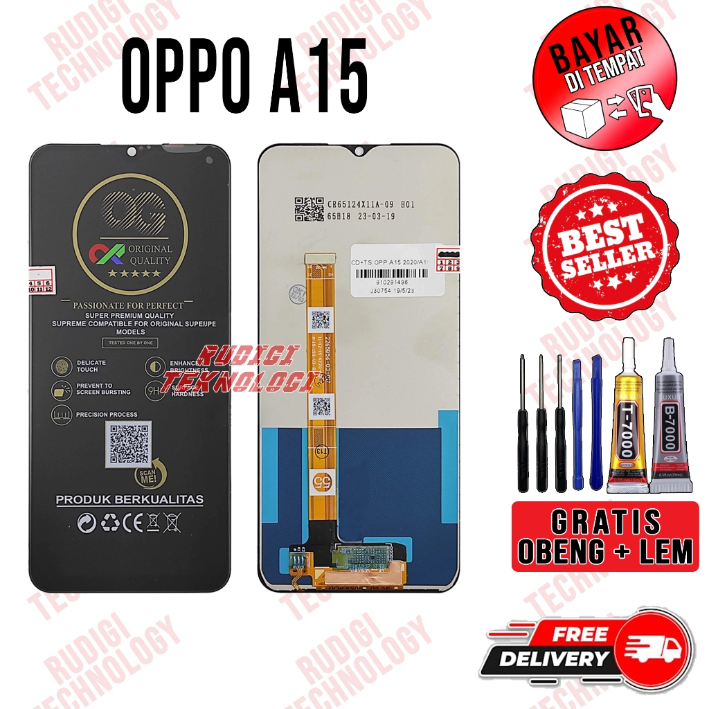 Lcd OPPO A15 Original Lcd Touchscreen OPPO A15 Fullset GRATIS LEM OBENG