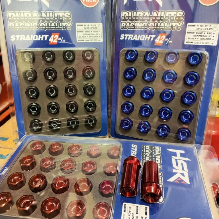 Baut Roda Racing Variasi Honda Jazz HSR Wheel Drat 1,5 Blue Panjang - Mur Roda DURA NUT