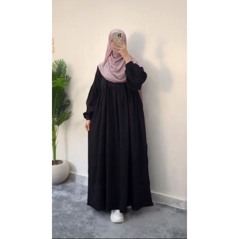 Abaya hitam lebaran Simple/ Abaya hitam/ Abaya hitam polos /Abaya hitam polos bandung