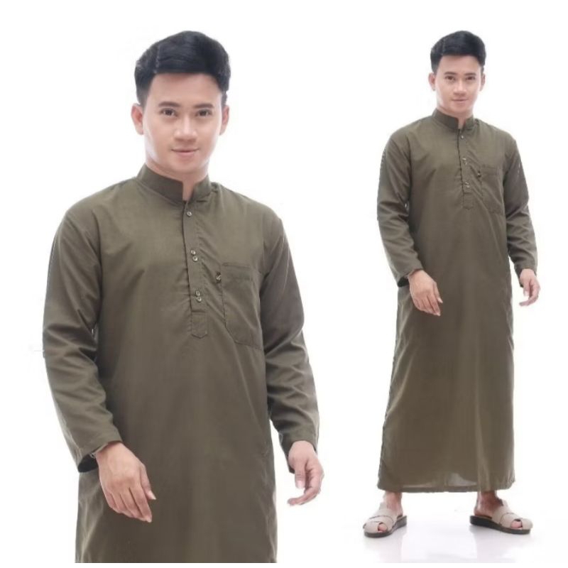 [PROMO] JUBAH PRIA HIJAU ARMY POLOS