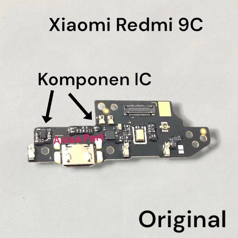 Papan Cas Konektor Cas Xioami Redmi 9C Original Full Komponen Ic Board Charger Papan Cas Konektor Ca