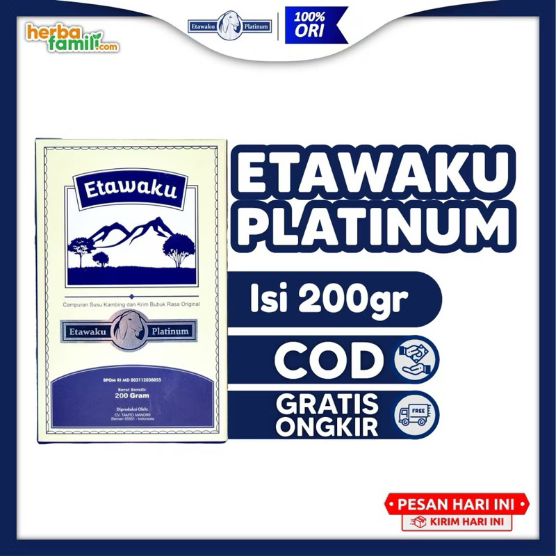 

Susu Etawaku Platinum - Susu Kambing Etawa Rendah Lemak Atasi Gangguan Pernapasan isi 200gr-100% Ori