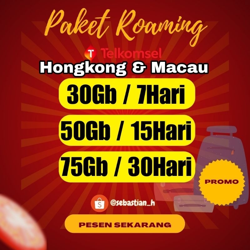 PAKET ROAMING TELKOMSEL HONGKONG & MACAU PROMO