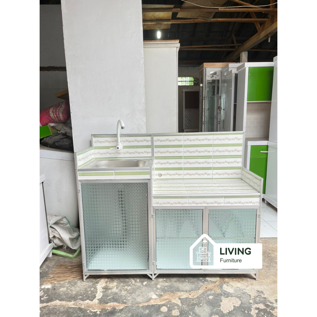 Rak Kompor Wastafel 3 Pintu / Meja Kompor Undak Wastafel Alumunium Minimalis / Rak Kompor Westafell