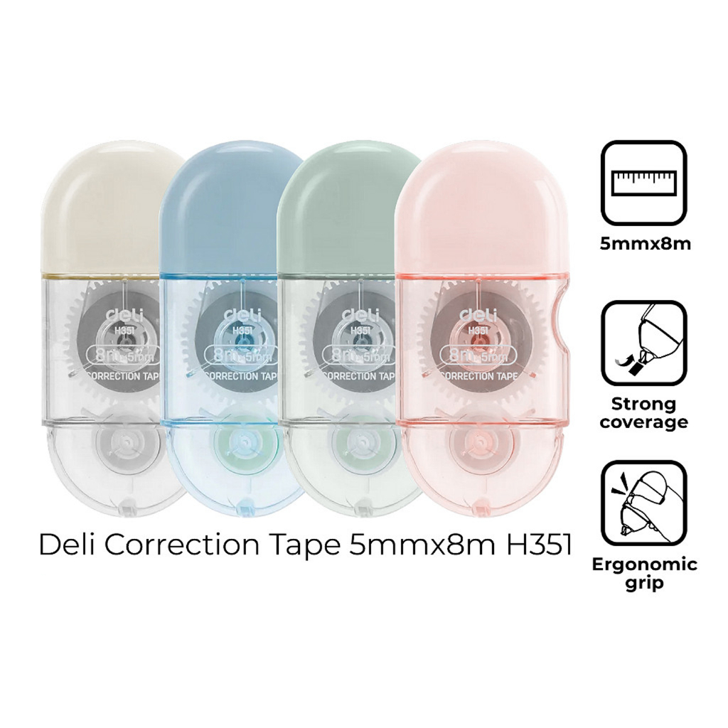 

Deli EH351 Correction Tape / Tip X Kertas 6mm Tidak Mudah Robek