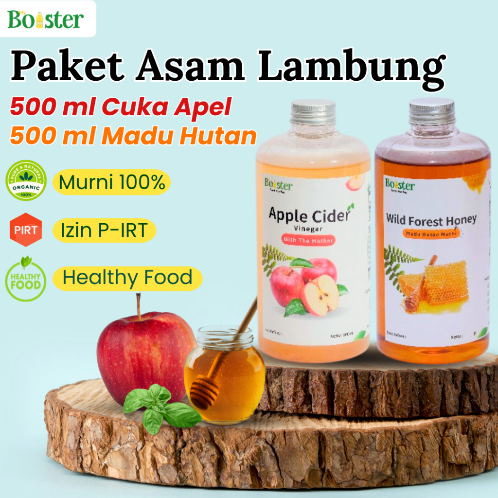 

MYBOOSTER PAKET ASAM LAMBUNG CUKA APEL + MADU HUTAN ASLI 500ML / BUNDLING HEMAT CUKA APEL + MADU