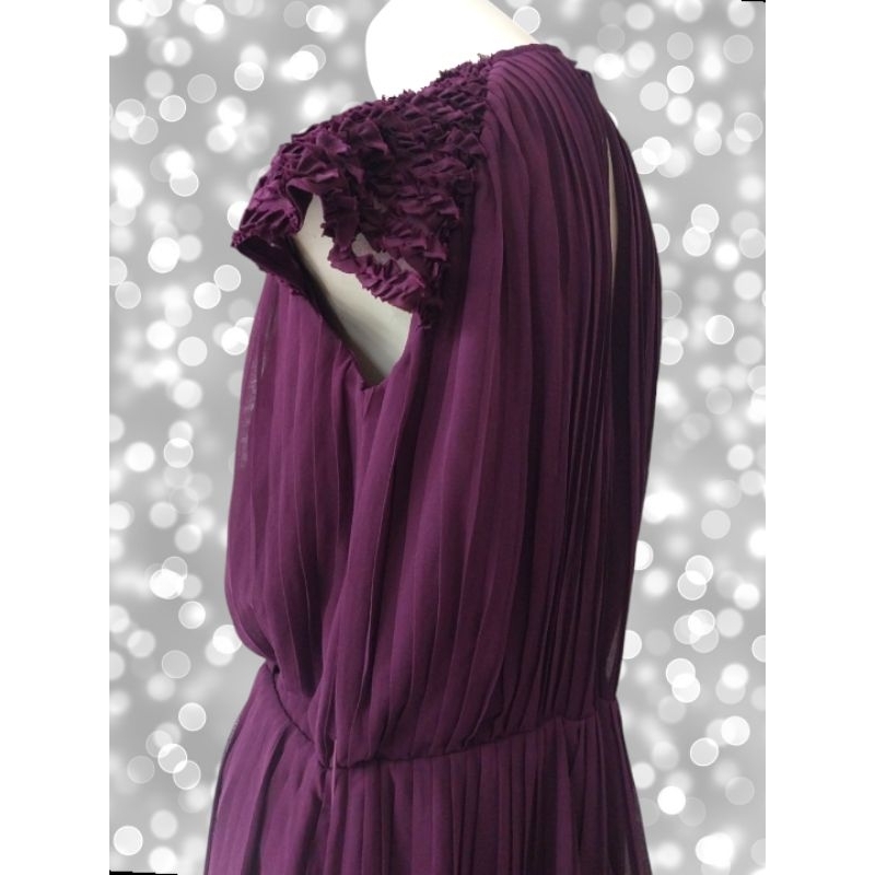 Midi dress ungu tua original Mango