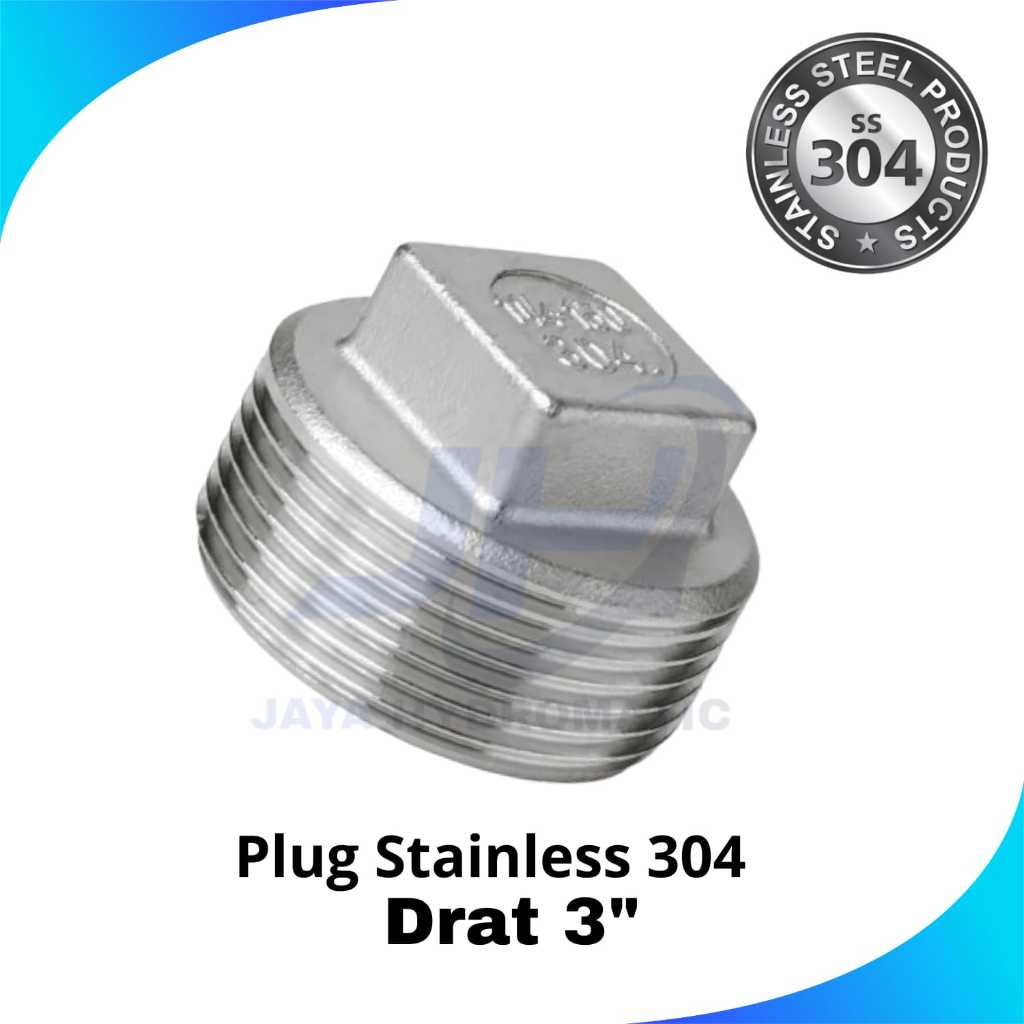 Plug Stainless 304 Drat 3" / Dop drat luar 3 inch