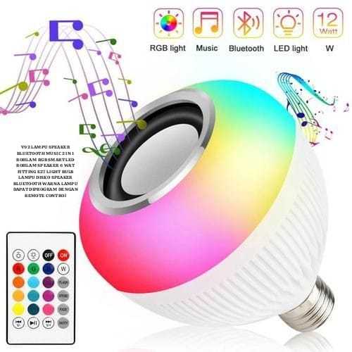 V92 ORI LAMPU SPEAKER BLUETOOTH MUSIC 2IN1 BOHLAM RGB SMART LED BOHLAM SPEAKER WIRELESS 6W E27 LIGHT