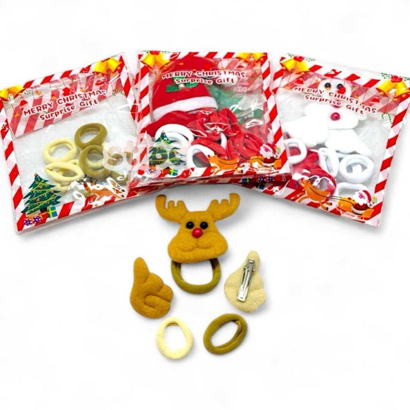 IKAT RAMBUT NATAL ANAK KARAKTER RUSA SANTACLAUS