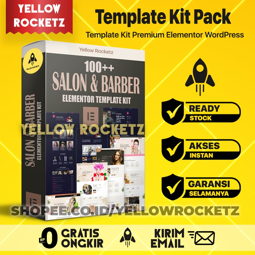 WP SALON & BARBER TEMPLATE KIT - Salon & Barbershop Wordpress Elementor Template Kits Premium