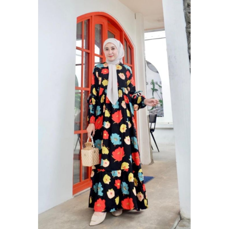 GAMIS TWILL MOTIF BUNGA LD 115CM