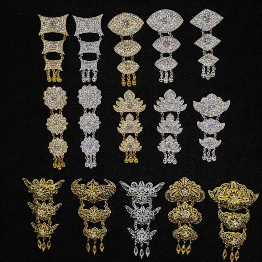 Bros Kebaya Modern KUALITAS PREMIUM ANTI KARAT Gold Warna Emas DAN PERAK Kutubaru 2 Susun Tumpuk kha