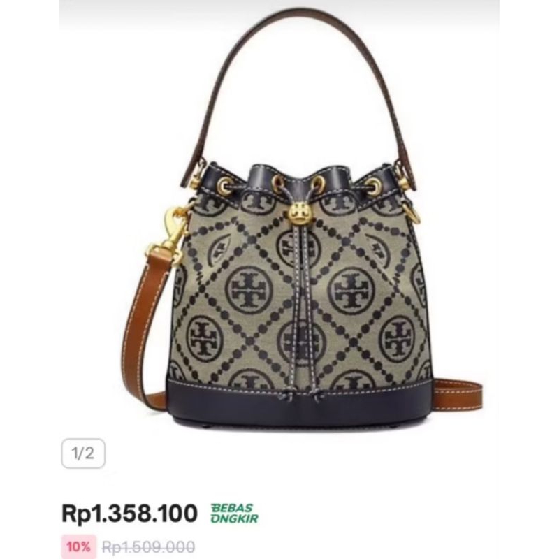 Tory Burch TB Monogram Jacquard Bucket Bag Prelove