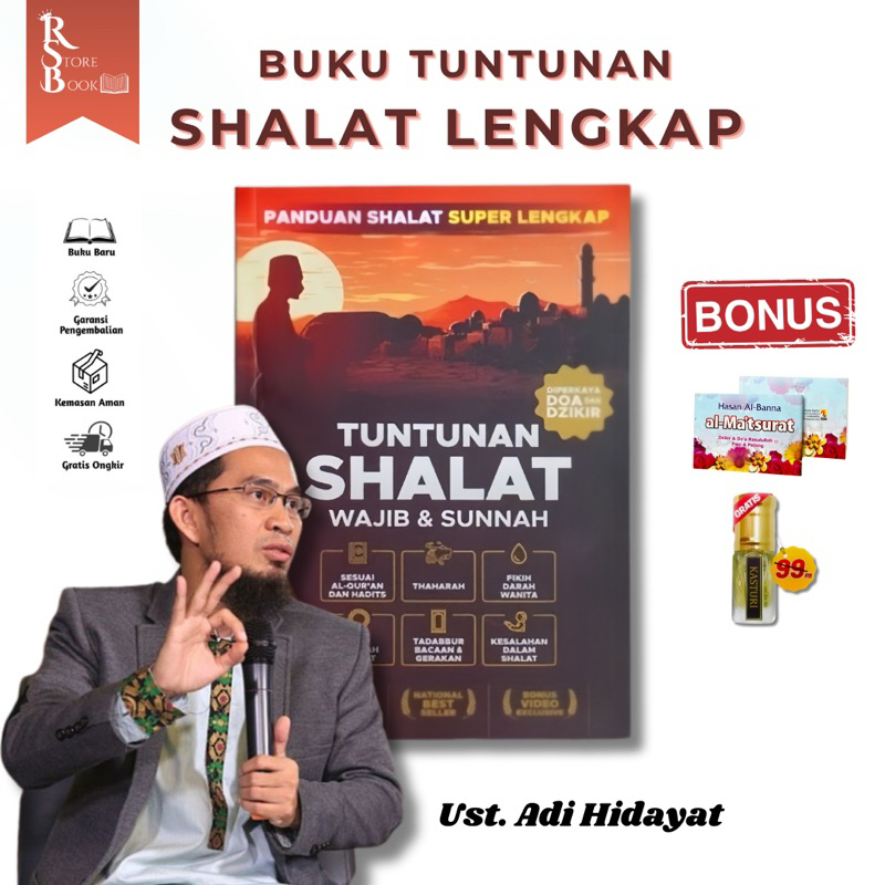 Tuntunan Sholat Lengkap Adi Hidayat Buku Dzikir Pagi Petang Buku Sholat Lengkap Buku Solat - Bonus P