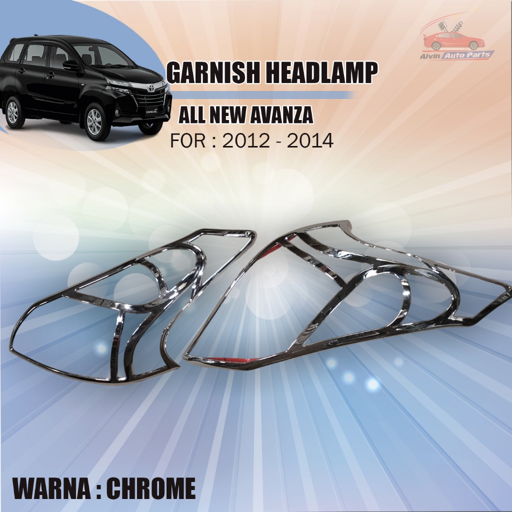 PAKET GARNISH HEADLAMP STOPLAMP ALL NEW AVANZA 2012-2014/GARNISH LAMPU DEPAN BELAKANGALL NEW AVANZA
