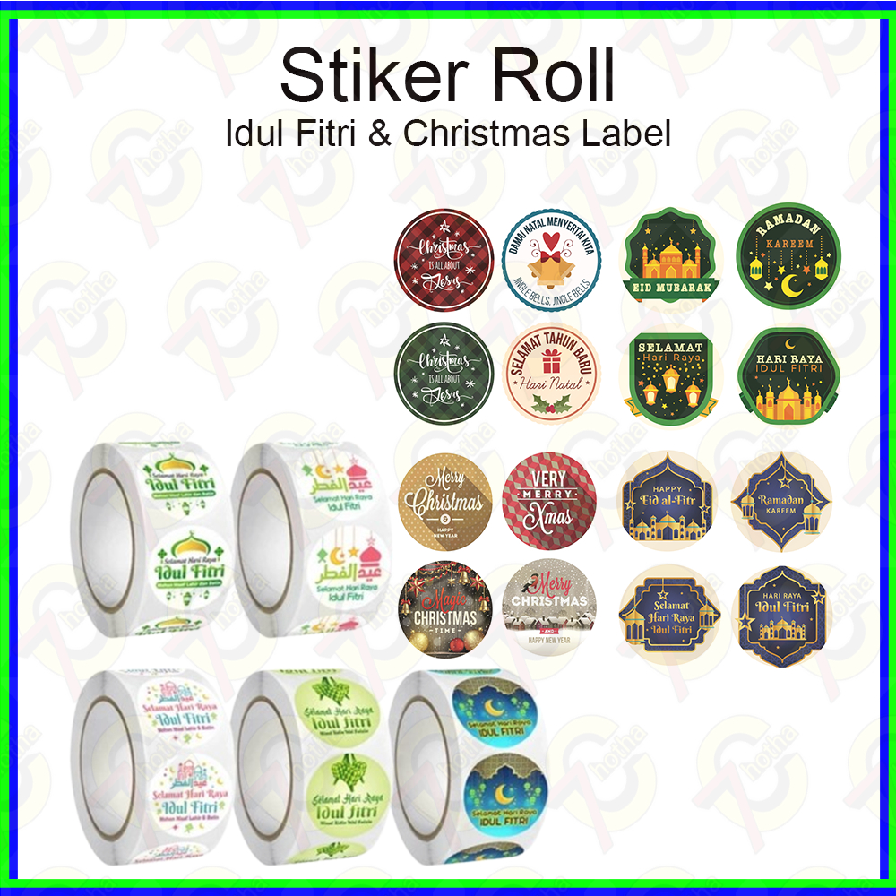 

【7C】ticker Roll 500pcs Event Stiker Lebaran Idul Fitri Ramadhan Merry Christmas SS001