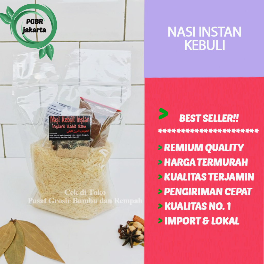 

Paket Nasi Kebuli Ukuran 1 KG / Isntant Nasi Kebuli Free Kismis