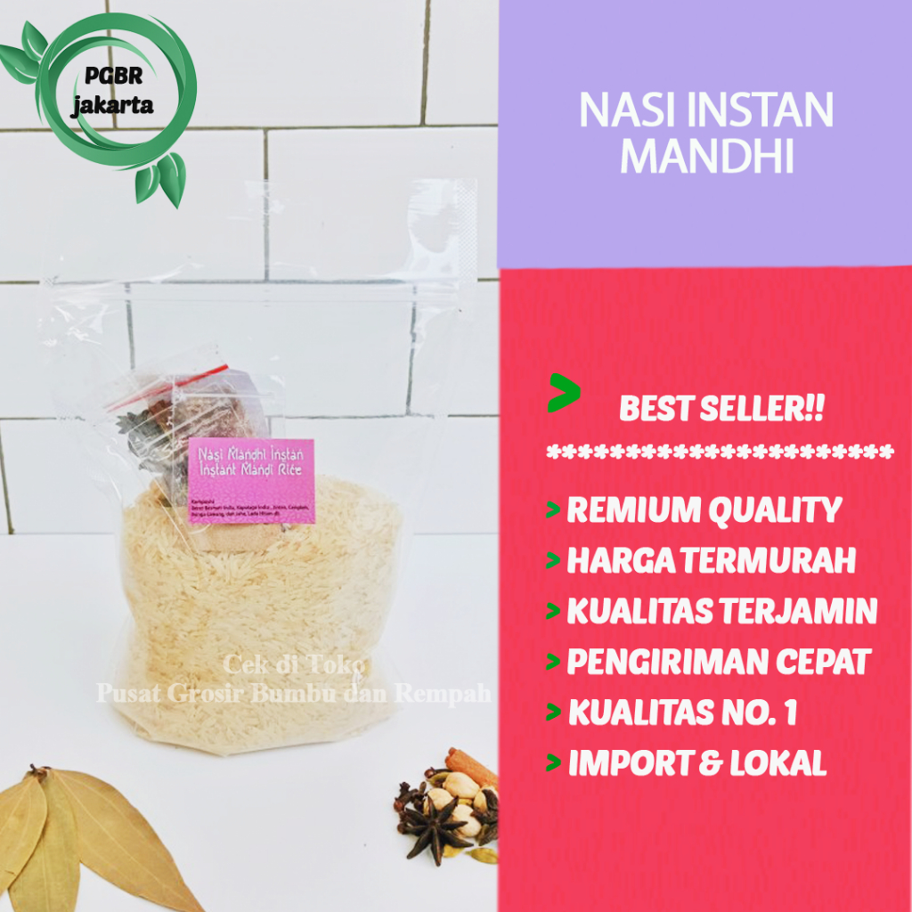 

Paket Nasi Mandhi Ukuran 1 KG / Isntant Nasi Kebuli Free Kismis