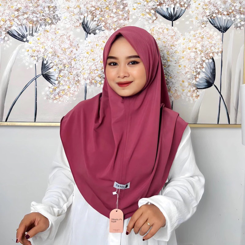 Bergo Non Pet Size L Dhinda Hijab Instan Jersey