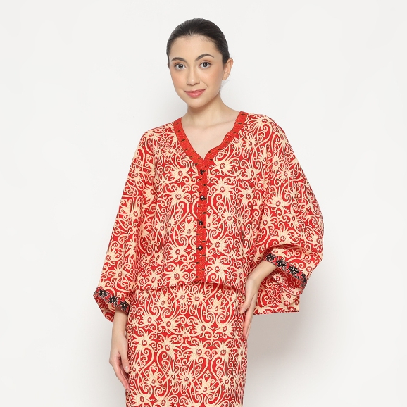 Lyne Halim Blouse Batik, Merah 3261 ( Blouse Only )