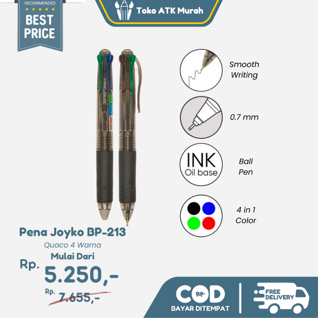 

Pen (Ballpen) joyko quaco 4 warna BP-213
