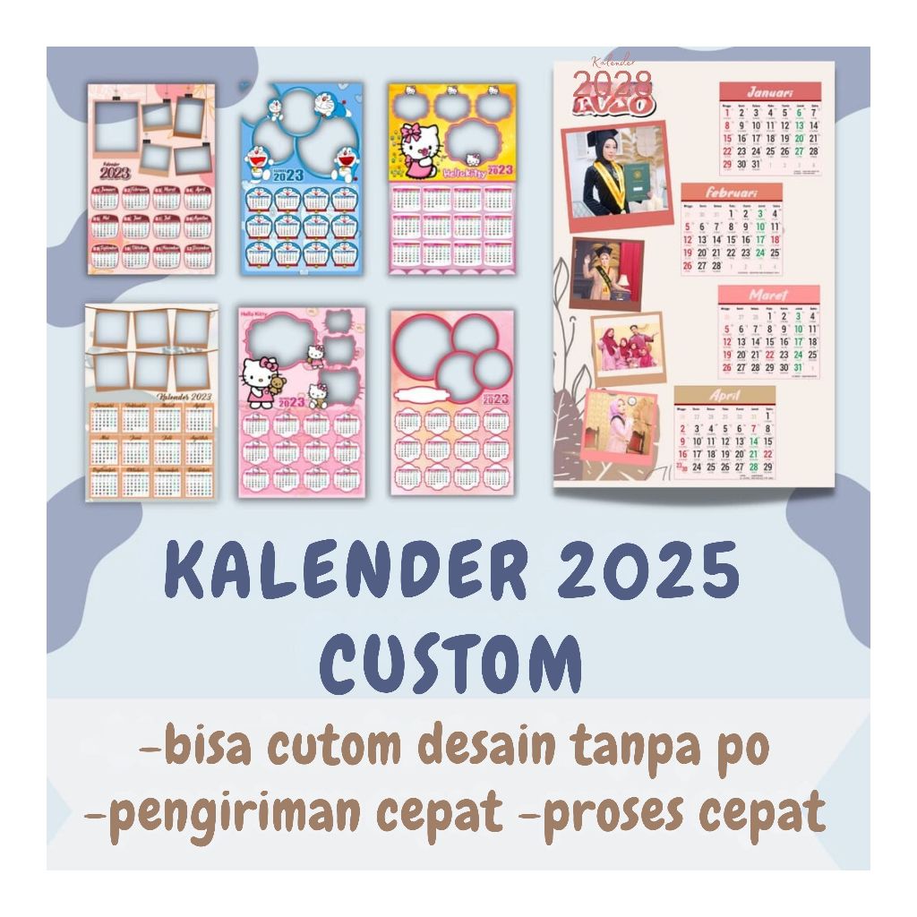 

KALENDER 2025 CUSTOM BISA COD FREE DESAIN CETAK CALENDER DINDING FOTO lovephoto