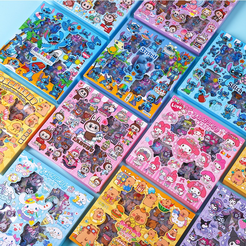 

Sticker Isi 100 Lembar Karakter Sanrio Stiker Sanrio Sticker Kuromi Cinnamoroll Melody Lotso Labubu