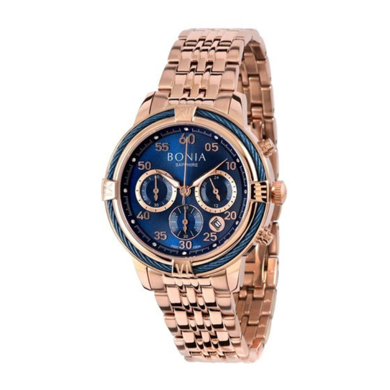 Jam Tangan Wanita Bonia Elegance Blue Dial Stainless Steel Analog BP10534-2585C Original